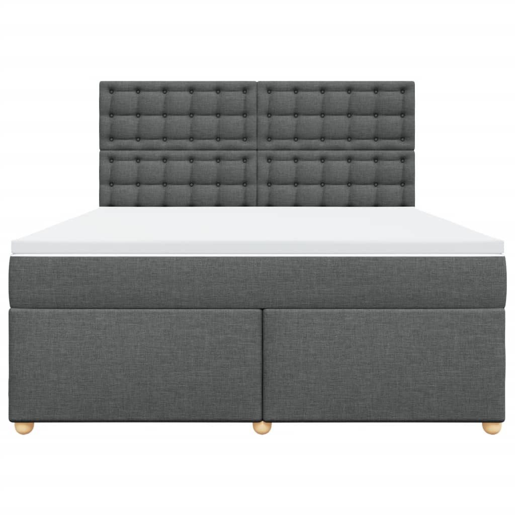 vidaXL Boxspring met matras stof donkergrijs 180x200 cm grijs, foto 4