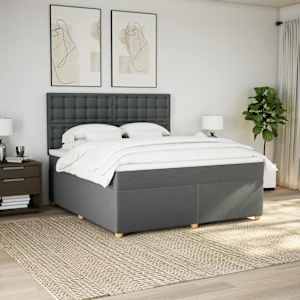 Box spring postel s matrací tmavě šedá 180x200 cm textil - obrázek 3