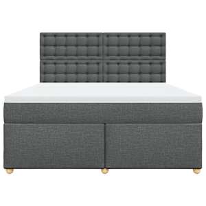 Box spring postel s matrací tmavě šedá 180x200 cm textil - obrázek 4