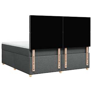 Box spring postel s matrací tmavě šedá 180x200 cm textil - obrázek 6