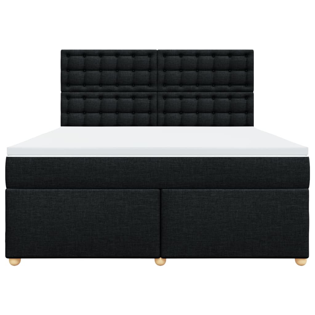 vidaXL Boxspring met matras stof zwart 180x200 cm, foto 4