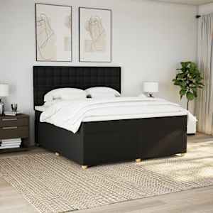 Box spring postel s matrací černá 180x200 cm textil - obrázek 3