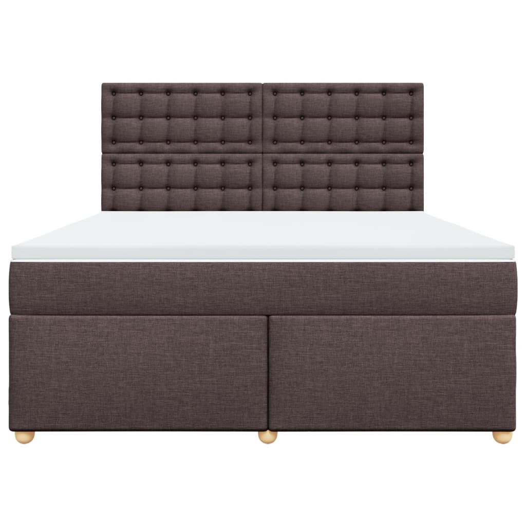 vidaXL Boxspring met matras stof donkerbruin 180x200 cm bruin, foto 4