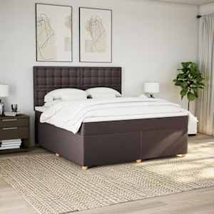 Box spring postel s matrací tmavě hnědá 180x200 cm textil - obrázek 3