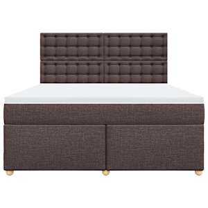 Box spring postel s matrací tmavě hnědá 180x200 cm textil - obrázek 4