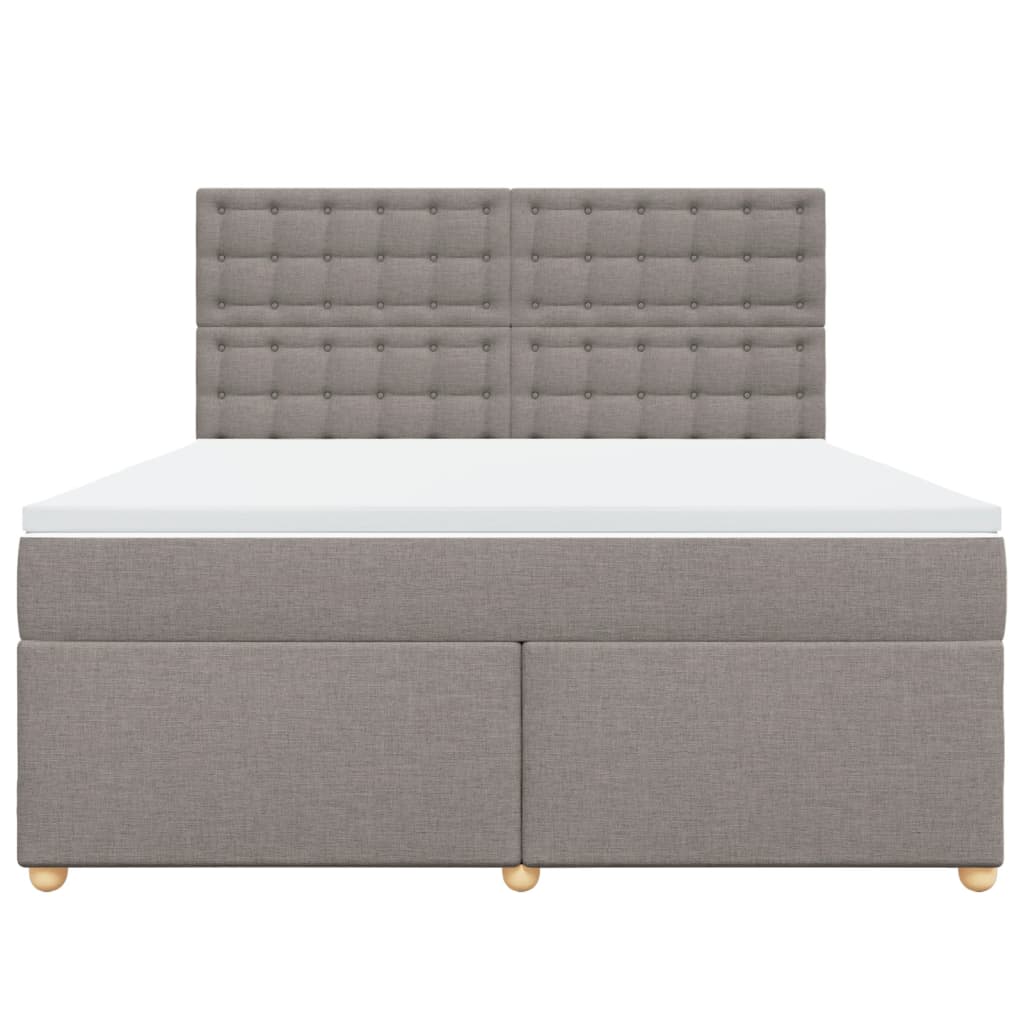 vidaXL Boxspring met matras stof taupe 180x200 cm, foto 4