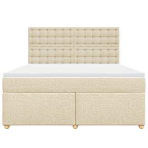 Box spring postel s matrací krémová 180x200 cm textil - obrázek 4