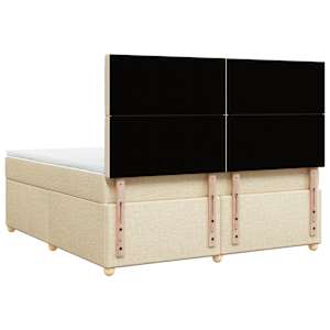Box spring postel s matrací krémová 180x200 cm textil - obrázek 6