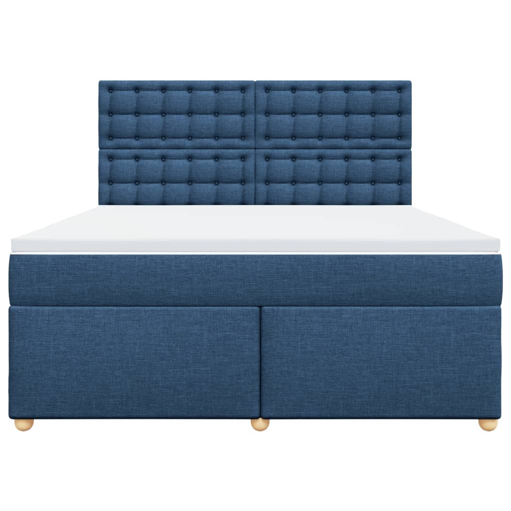 vidaXL Boxspring met matras stof blauw 180x200 cm, foto 4