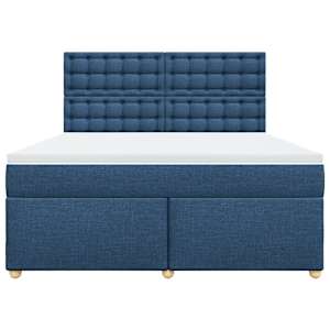 Box spring postel s matrací modrá 180x200 cm textil - obrázek 4