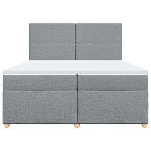 Box spring postel s matrací světle šedá 200 x 200 cm textil - obrázek 4