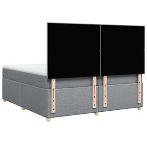 Box spring postel s matrací světle šedá 200 x 200 cm textil - obrázek 6