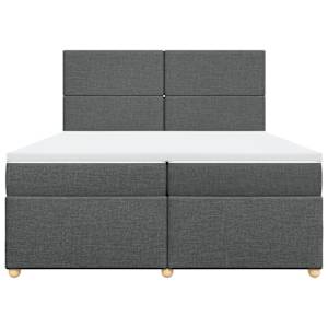 Box spring postel s matrací tmavě šedá 200x200 cm textil - obrázek 4