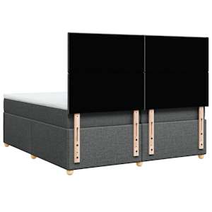 Box spring postel s matrací tmavě šedá 200x200 cm textil - obrázek 6