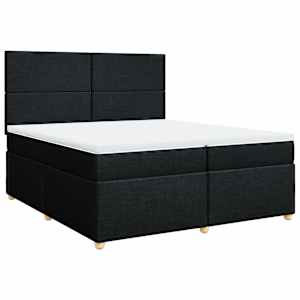 Box spring postel s matrací černá 200x200 cm textil - obrázek 2