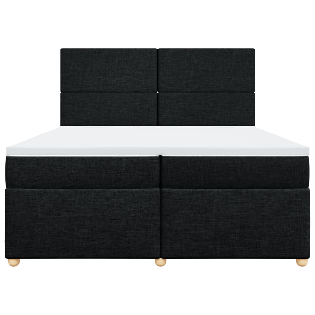 vidaXL Boxspring met matras stof zwart 200x200 cm, foto 4