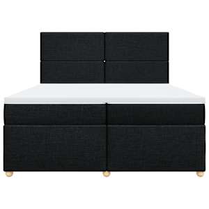 Box spring postel s matrací černá 200x200 cm textil - obrázek 4