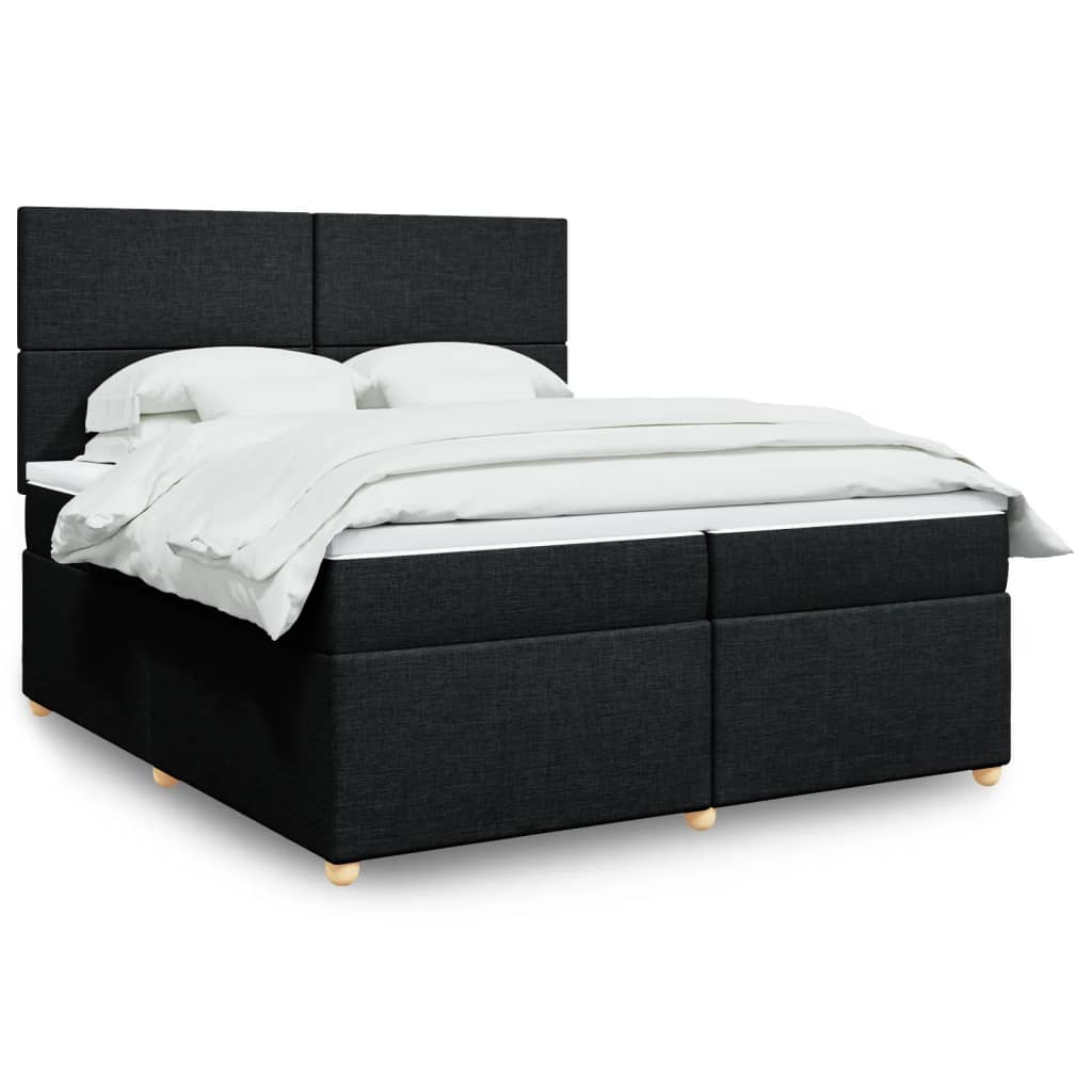 Boxspringbett mit Matratze Schwarz 200×200 cm Stoff