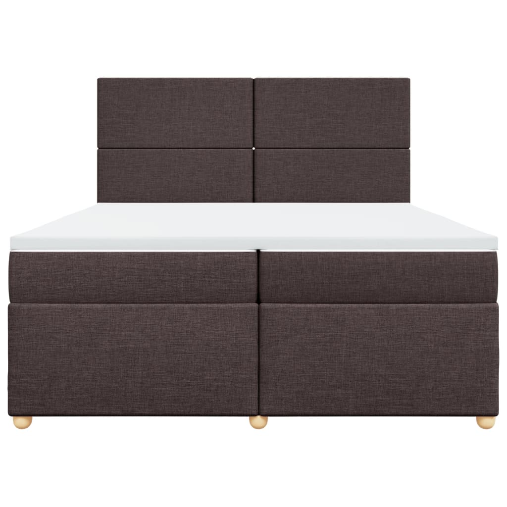 vidaXL Boxspring met matras stof donkerbruin 200x200 cm bruin, foto 4