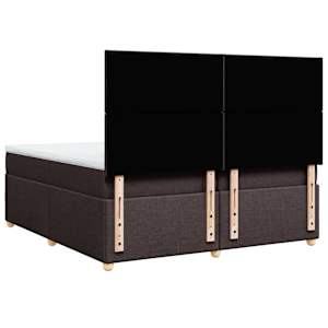 Box spring postel s matrací tmavě hnědá 200x200 cm textil - obrázek 6