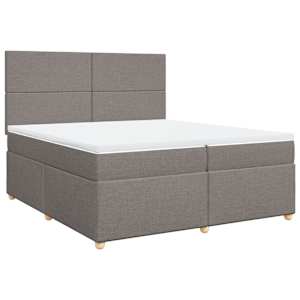 Box spring postel s matrací taupe 200x200 cm textil - obrázek 2