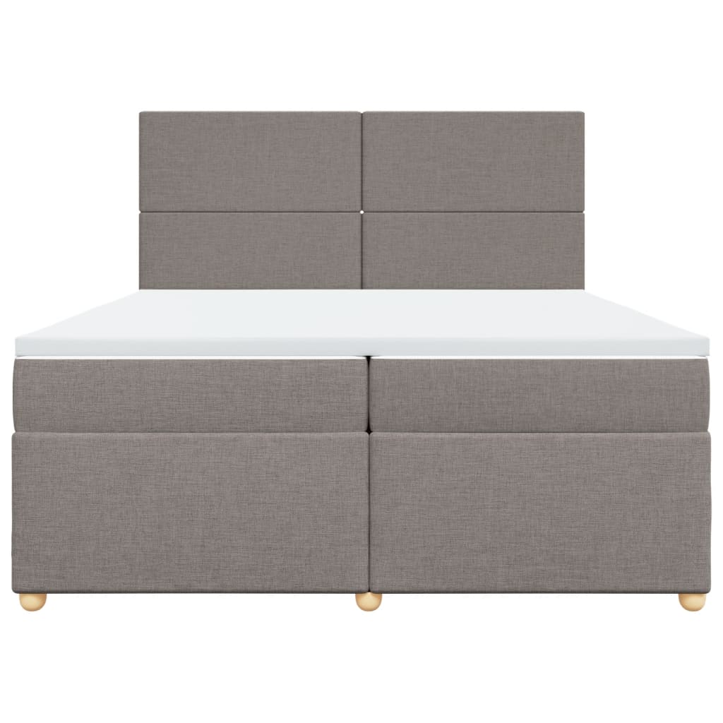 vidaXL Boxspring met matras stof taupe 200x200 cm, foto 4