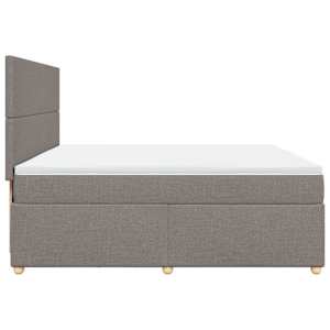 Box spring postel s matrací taupe 200x200 cm textil - obrázek 5