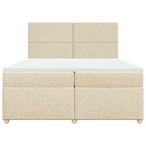 Box spring postel s matrací krémová 200x200 cm textil - obrázek 4