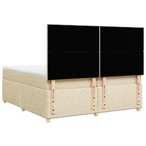 Box spring postel s matrací krémová 200x200 cm textil - obrázek 6