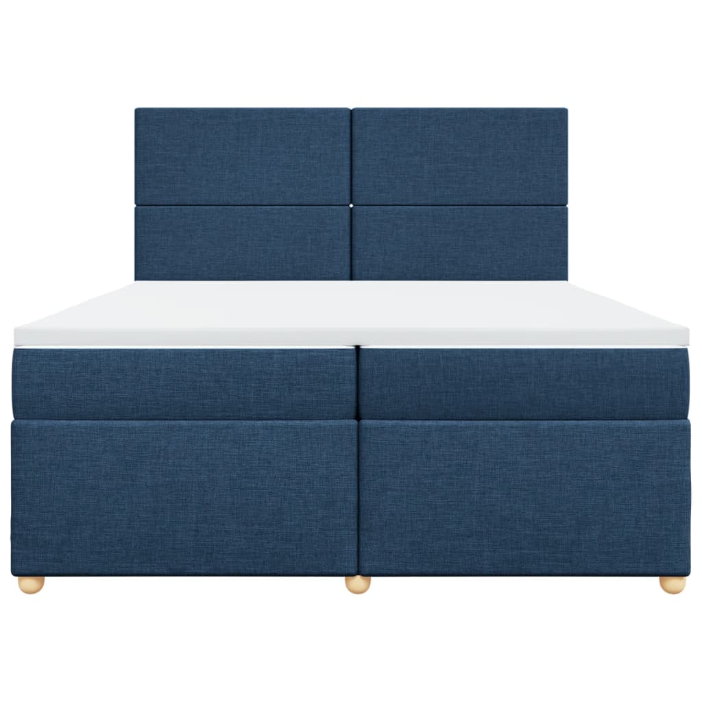 vidaXL Boxspring met matras stof blauw 200x200 cm, foto 4