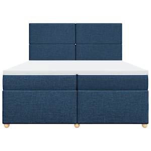 Box spring postel s matrací modrá 200x200 cm textil - obrázek 4