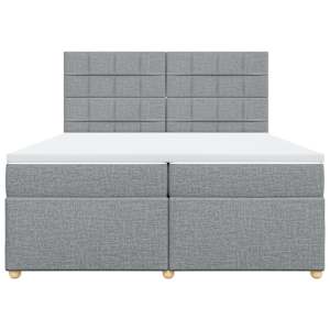 Box spring postel s matrací světle šedá 200 x 200 cm textil - obrázek 4