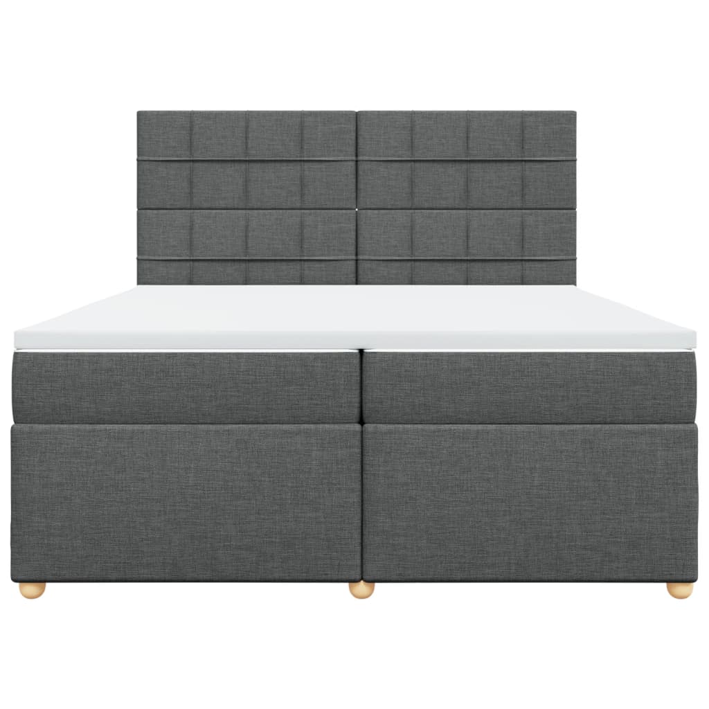 vidaXL Boxspring met matras stof donkergrijs 200x200 cm grijs, foto 4