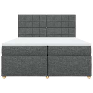 Box spring postel s matrací tmavě šedá 200x200 cm textil - obrázek 4