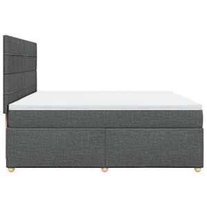 Box spring postel s matrací tmavě šedá 200x200 cm textil - obrázek 5