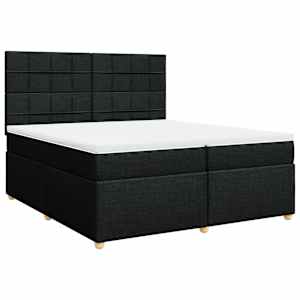 Box spring postel s matrací černá 200x200 cm textil - obrázek 2