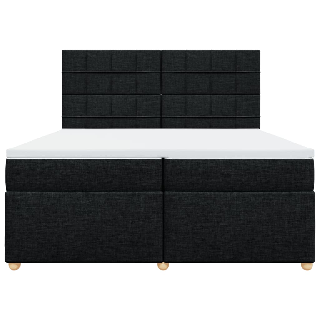 vidaXL Boxspring met matras stof zwart 200x200 cm, foto 4