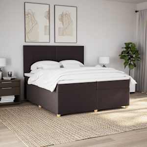Box spring postel s matrací tmavě hnědá 200x200 cm textil - obrázek 3