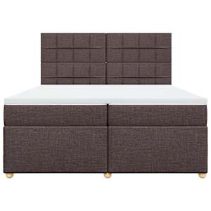 Box spring postel s matrací tmavě hnědá 200x200 cm textil - obrázek 4