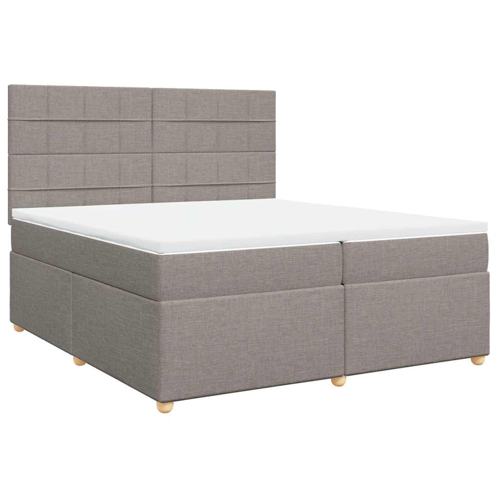vidaXL Boxspring met matras stof taupe 200x200 cm, foto 3