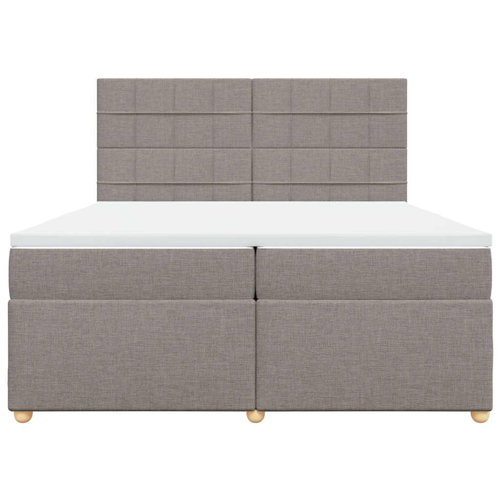 vidaXL Boxspring met matras stof taupe 200x200 cm, foto 4
