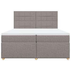 Box spring postel s matrací taupe 200x200 cm textil - obrázek 4