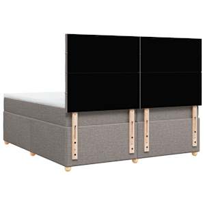Box spring postel s matrací taupe 200x200 cm textil - obrázek 6