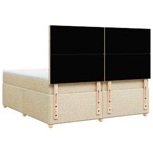 Box spring postel s matrací krémová 200x200 cm textil - obrázek 6