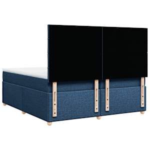 Box spring postel s matrací modrá 200x200 cm textil - obrázek 6