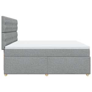 Box spring postel s matrací světle šedá 200 x 200 cm textil - obrázek 5