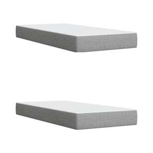 Box spring postel s matrací světle šedá 200 x 200 cm textil - obrázek 10