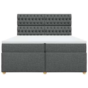 Box spring postel s matrací tmavě šedá 200x200 cm textil - obrázek 4