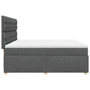 Box spring postel s matrací tmavě šedá 200x200 cm textil - obrázek 5