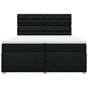 Box spring postel s matrací černá 200x200 cm textil - obrázek 4
